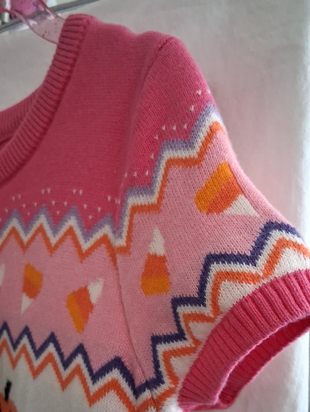 Gymboree Pink Carmine Knit Pumpkin Sweater Dress Size 7. - Picture 5 of 7